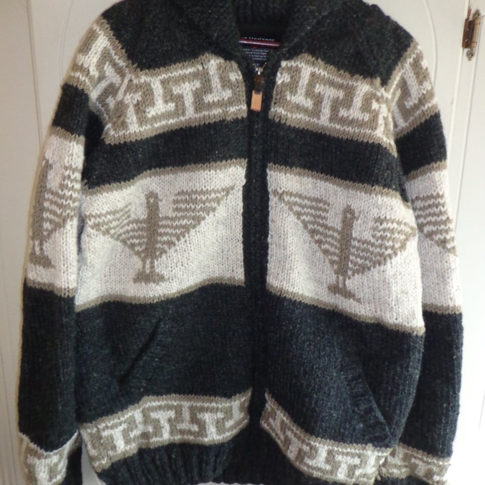 FIRM NWT Lost Horizons Phoenix Sweater M's Black/Natural Zip Closure LAST ONE!